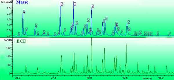 Chromatographie comparative PCB